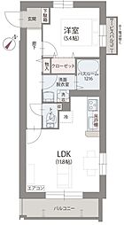 フローラ暁 1LDKの間取図画像