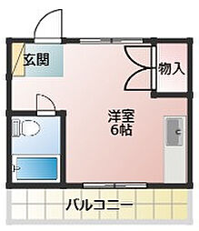 アルファハイツ ワンルームの間取図画像