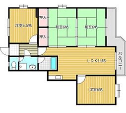 グランディール平和 4LDKの間取図画像