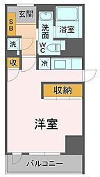 Flos静岡本通 ワンルームの間取図画像