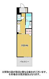 シエルオーブ 1Kの間取図画像