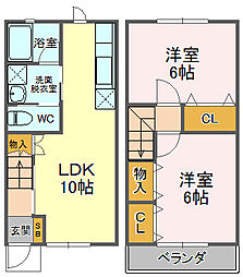 メゾンエトワールA 2LDKの間取図画像