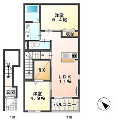 シティ・フラッツ 2LDKの間取図画像