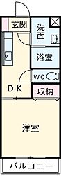 サンライズ 1DKの間取図画像