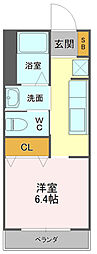 エアリー吉野町 1Kの間取図画像