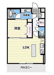 ドゥー槙 1LDKの間取図画像