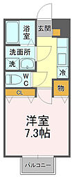 HYリバティー 1Kの間取図画像