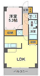 ベルメゾン中田 1LDKの間取図画像