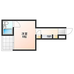 プリンスマンション中田 ワンルームの間取図画像