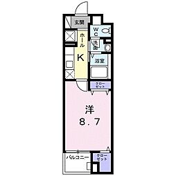 コンフォルタ 1Kの間取図画像