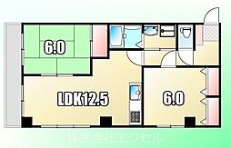 JR中央本線 西八王子駅 徒歩12分の賃貸マンション 3階2LDKの間取り