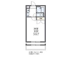 JR相模線 橋本駅 徒歩16分の賃貸アパート 1階1Kの間取り