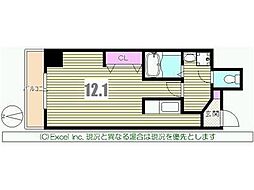 JR中央本線 八王子駅 徒歩6分の賃貸マンション 5階1Kの間取り