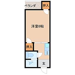 京王線 京王八王子駅 徒歩16分の賃貸マンション 3階1Kの間取り