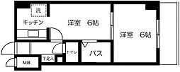 JR横浜線 相模原駅 徒歩6分の賃貸マンション 4階2Kの間取り