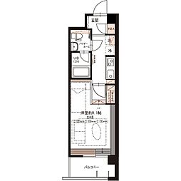 京王相模原線 京王多摩センター駅 徒歩8分の賃貸マンション 2階1Kの間取り