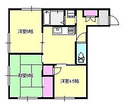 JR中央本線 西八王子駅 徒歩15分の賃貸マンション 3階3DKの間取り