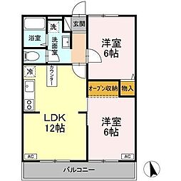 サニーコート.しもはた 2LDKの間取図画像