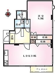 KHマンション 1LDKの間取図画像