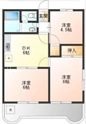 エコーハイツK 3DKの間取図画像