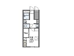 レオパレスシャルム 1Kの間取図画像