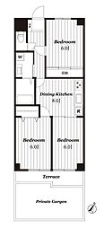 マック羽村コート 3DKの間取図画像
