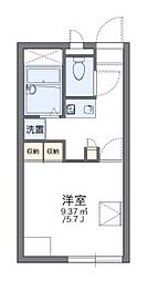 レオパレスクレールM1 1Kの間取図画像
