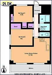 ラポール町田 2LDKの間取図画像