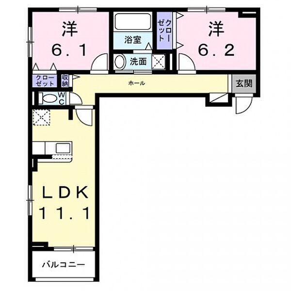 グレース讃良 ｜大阪府寝屋川市小路北町(賃貸アパート2LDK・3階・57.94㎡)の写真 その2