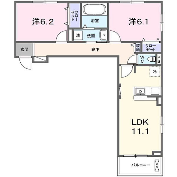 仮称）東神田町新築ハイツＷＥＳＴ ｜大阪府寝屋川市東神田町(賃貸アパート2LDK・3階・58.24㎡)の写真 その2