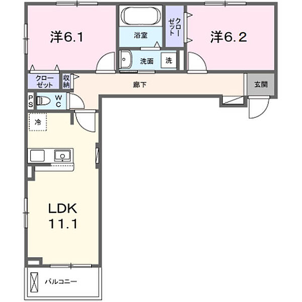 仮称）東神田町新築ハイツＷＥＳＴ ｜大阪府寝屋川市東神田町(賃貸アパート2LDK・2階・58.24㎡)の写真 その2