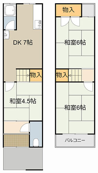 大阪府門真市殿島町(賃貸テラスハウス3DK・1階・47.13㎡)の写真 その2