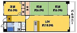 ヴィルヌーブエスト 3LDKの間取図画像