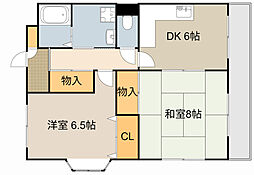 文夫ハイツ2 2DKの間取図画像