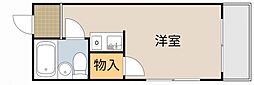 千功ハイツ ワンルームの間取図画像