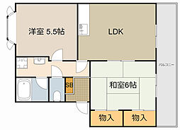メゾン昴B棟 2LDKの間取図画像