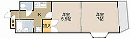 セブン南萱島B棟 2Kの間取図画像