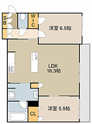 シャーメゾンTERRA VISTA 2LDKの間取図画像