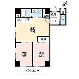 ヴェルデコート 2LDKの間取図画像