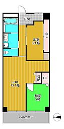 守口スカイハイツ 2LDKの間取図画像