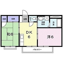 マロン・ガーデンT.K 2DKの間取図画像
