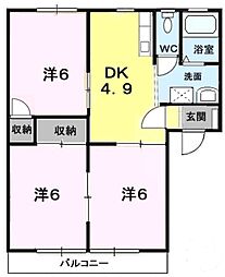 パークハイツ2 3DKの間取図画像