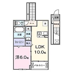 ビオレタA 1LDKの間取図画像