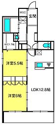 ルーチェ スギヤマ 2LDKの間取図画像