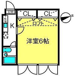 ジュネパレス春日部第8 1Kの間取図画像