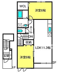 ベルメゾン 2LDKの間取図画像