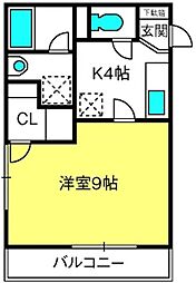 スプリングフィールド原市 1Kの間取図画像
