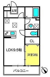 ヴィラオーヤ 1LDKの間取図画像