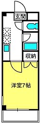 パルティール 1Kの間取図画像