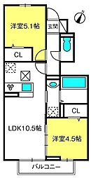 PREMIERE 2LDKの間取図画像